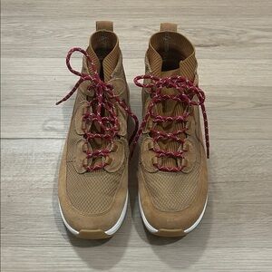 Nurture by Lamaze Tan Lace Up Boots with Red Laces